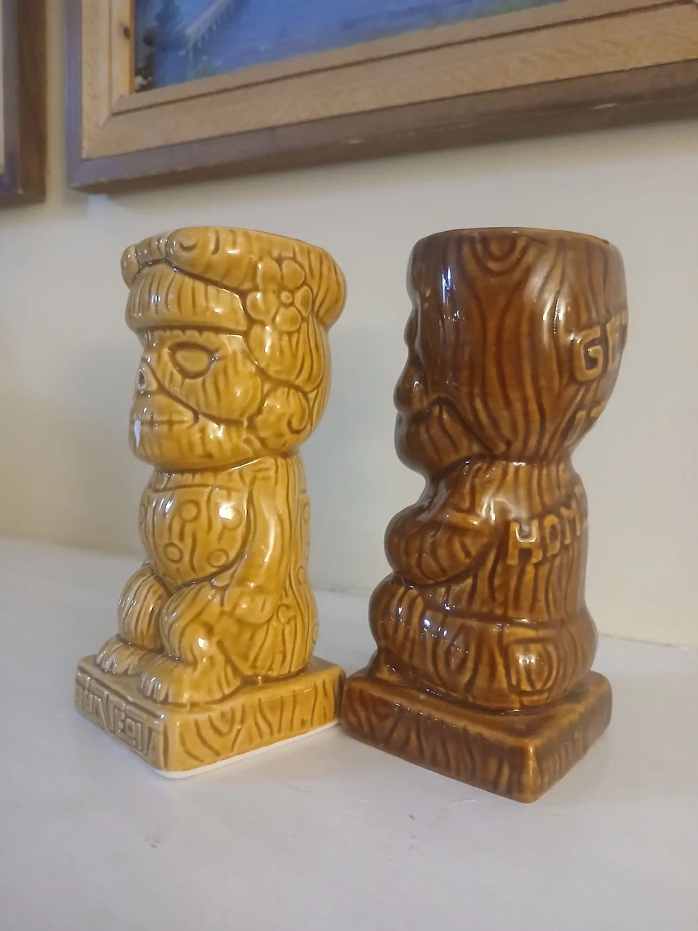 Suavecito Ceramic Tiki Mugs – Yellow and Brown Set